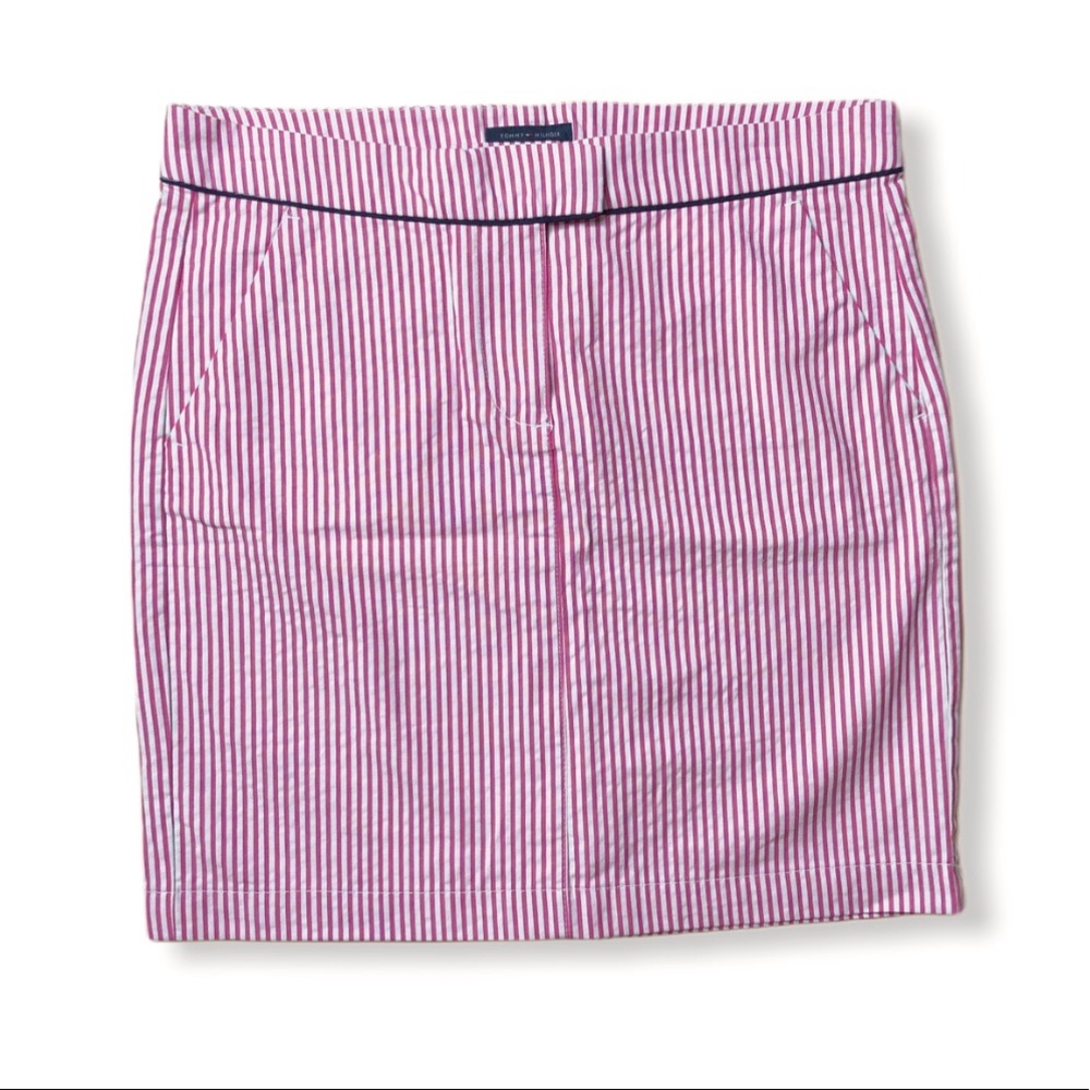 Tommy Hilfiger Striped Pink Mini Pencil Skirt